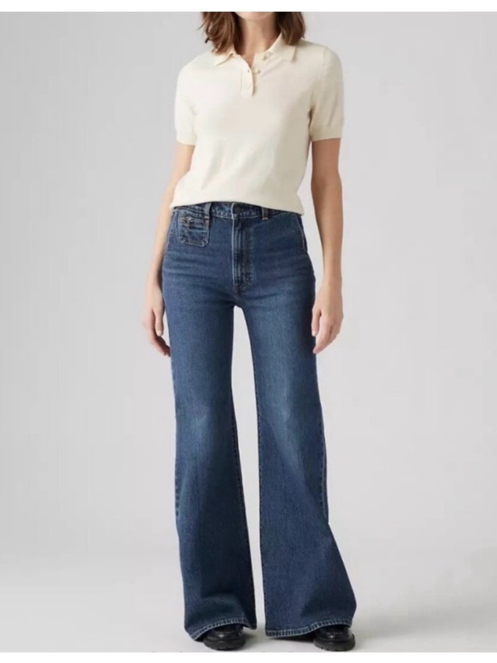 Levi’s Ribcage Bell Flared Denim Women's Jeans - Dark Blue